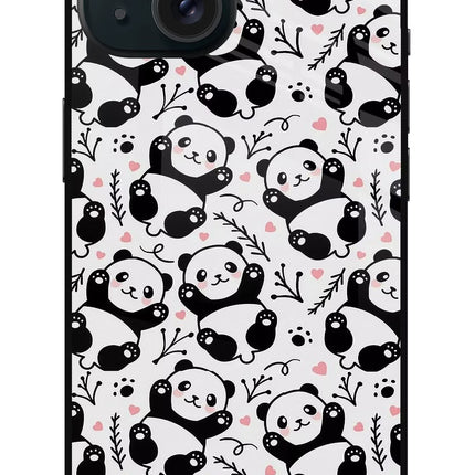 Cute Panda iPhone 15 Glass Case