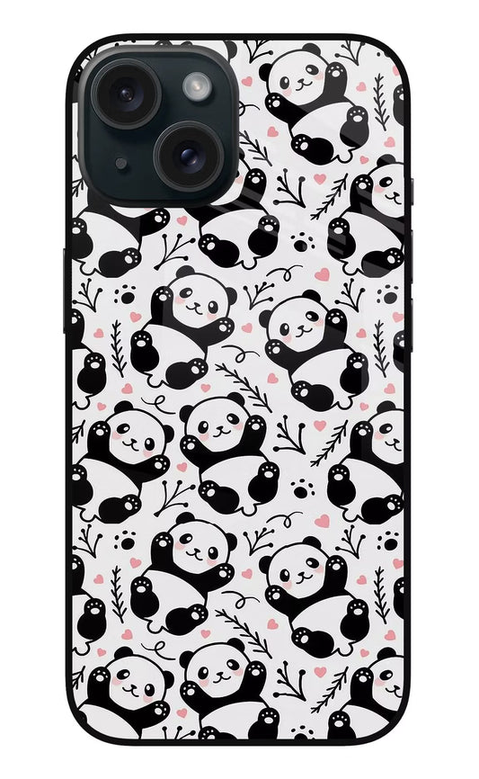 Cute Panda iPhone 15 Glass Case
