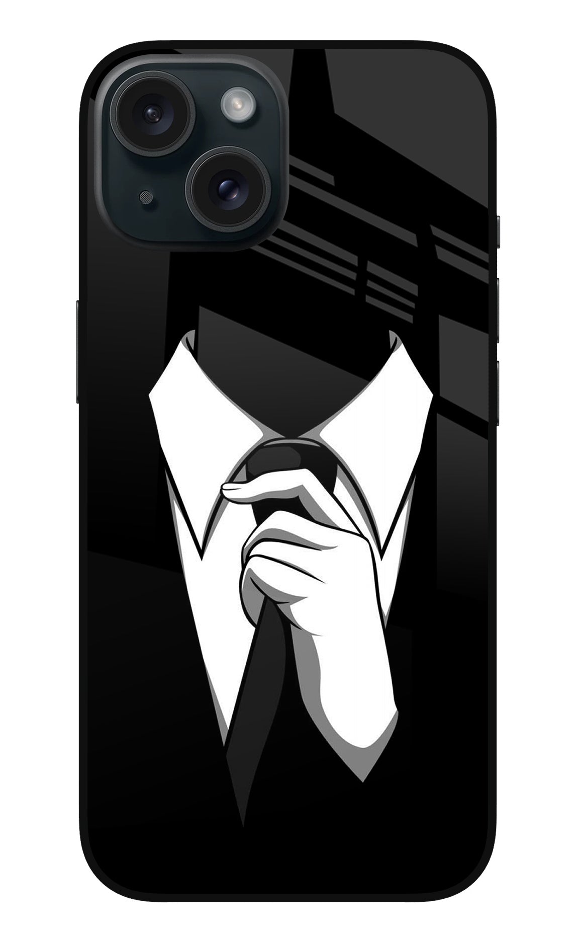 Black Tie iPhone 15 Glass Case