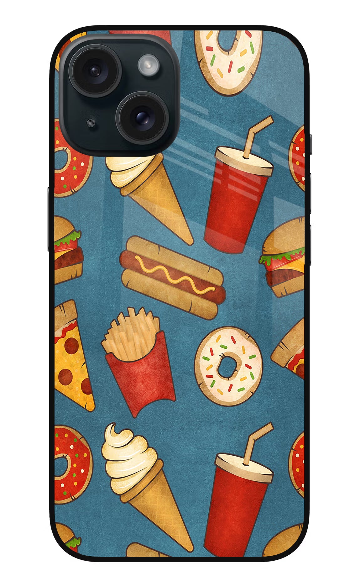 Foodie iPhone 15 Glass Case Back Cover by Casekaro