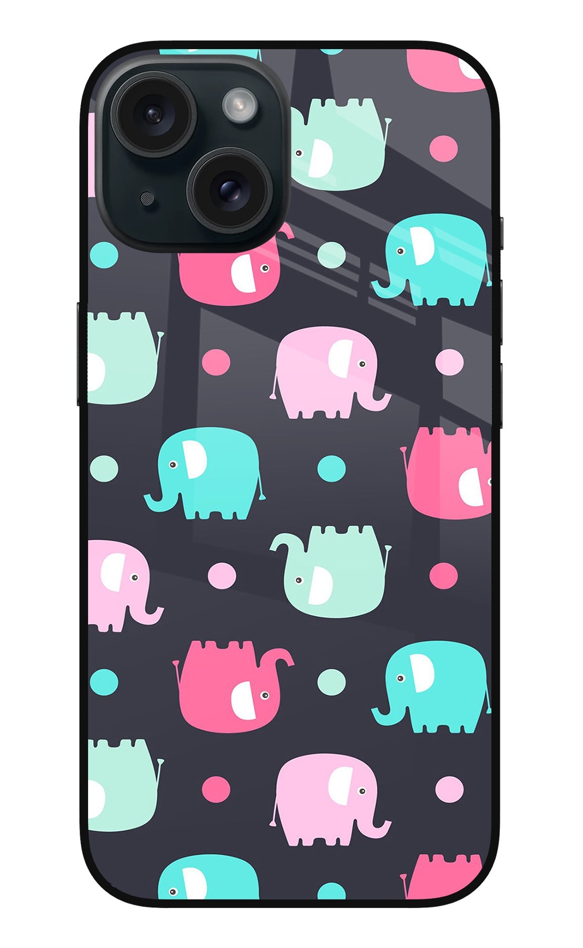 Elephants iPhone 15 Glass Case