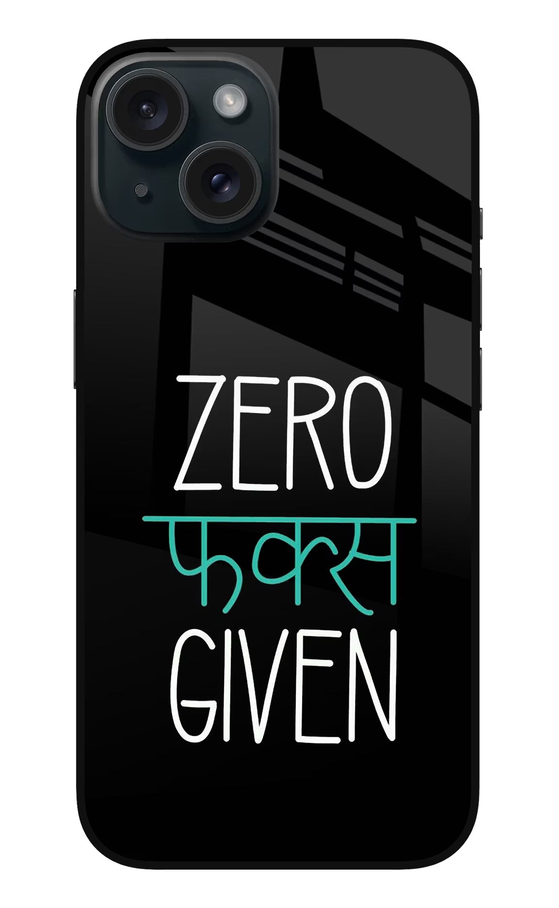 Zero Fucks Given iPhone 15 Glass Case Back Cover by Casekaro