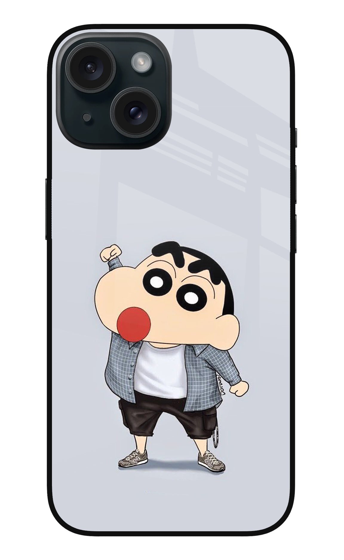 Shinchan iPhone 15 Glass Case