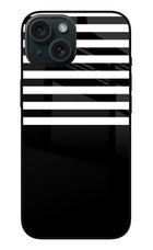 Black and White Print iPhone 15 Glass Case