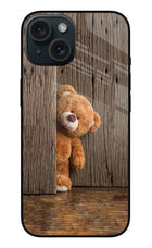Teddy Wooden iPhone 15 Glass Case