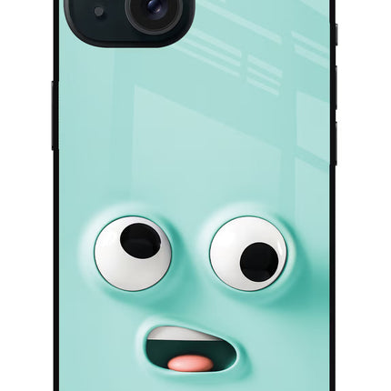 Funny Cartoon iPhone 15 Glass Case Back Cover by Casekaro