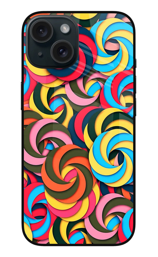 Spiral Pattern iPhone 15 Glass Case