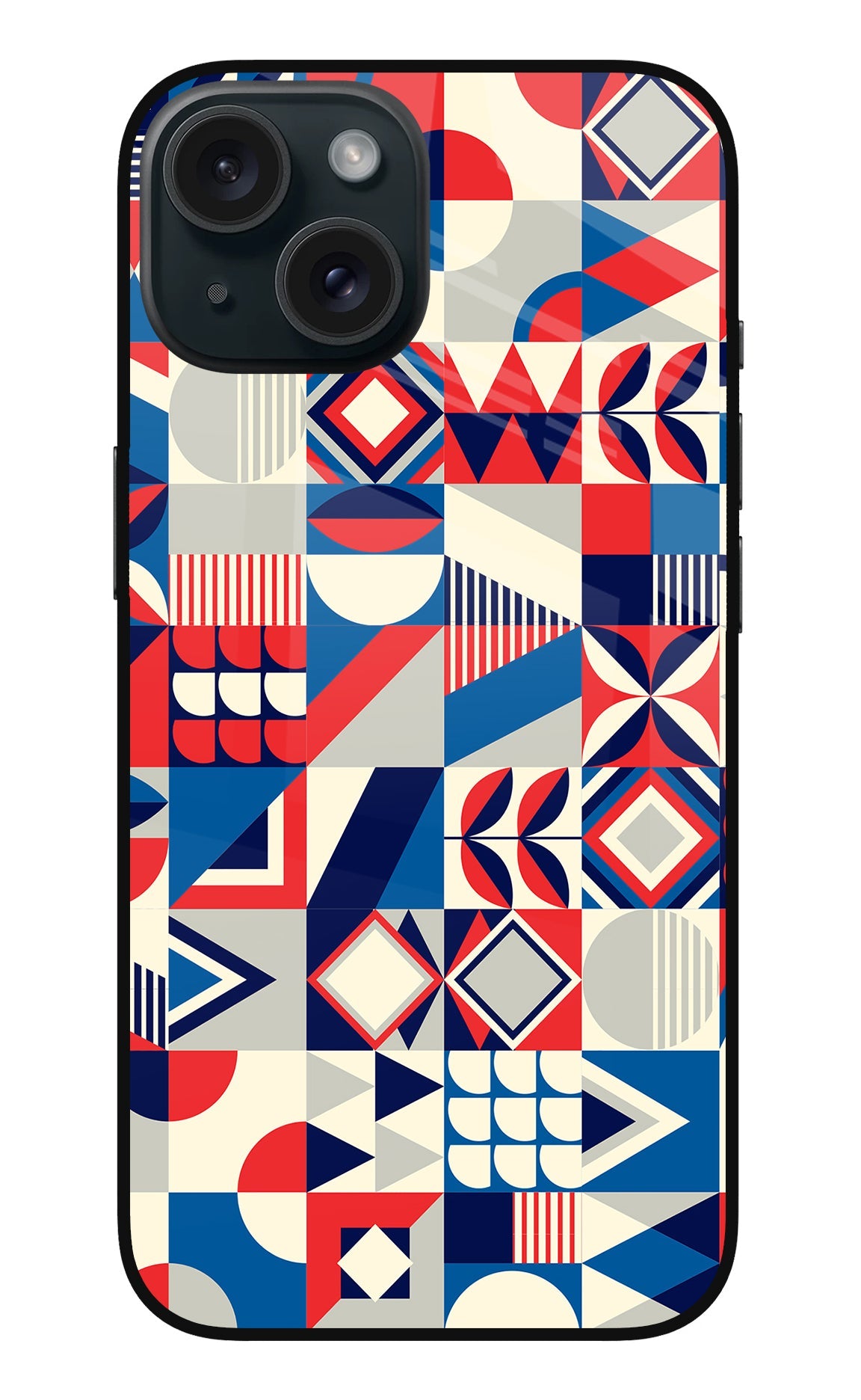 Colorful Pattern iPhone 15 Glass Case