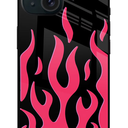 Fire Flames iPhone 15 Glass Case Back Cover by Casekaro