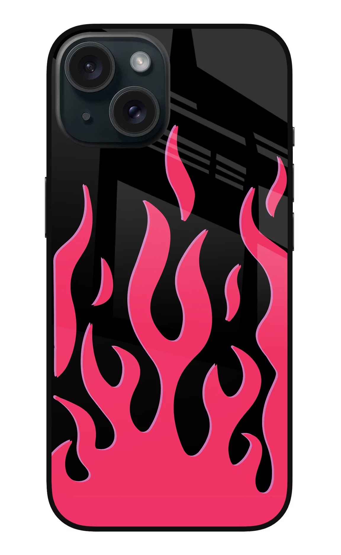Fire Flames iPhone 15 Glass Case Back Cover by Casekaro