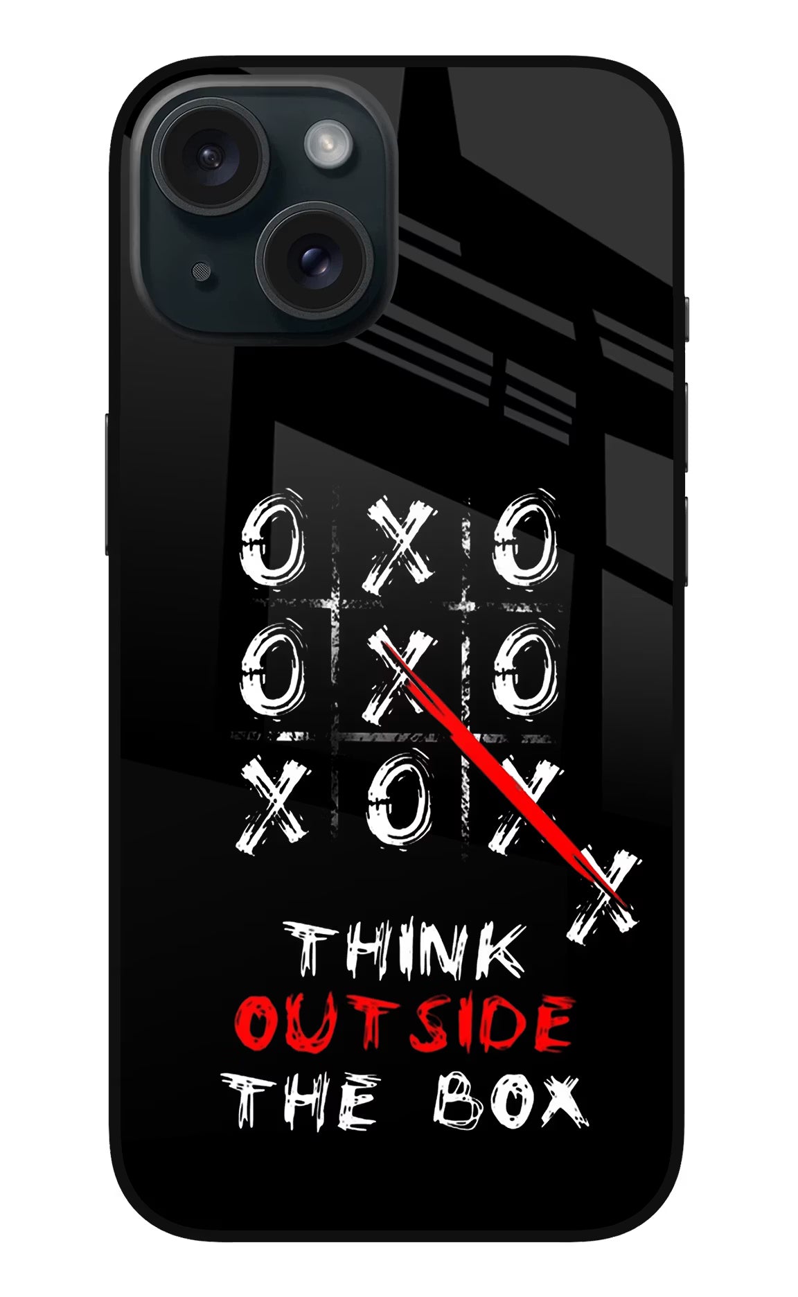 Think out of the BOX iPhone 15 Glass Case Back Cover by Casekaro