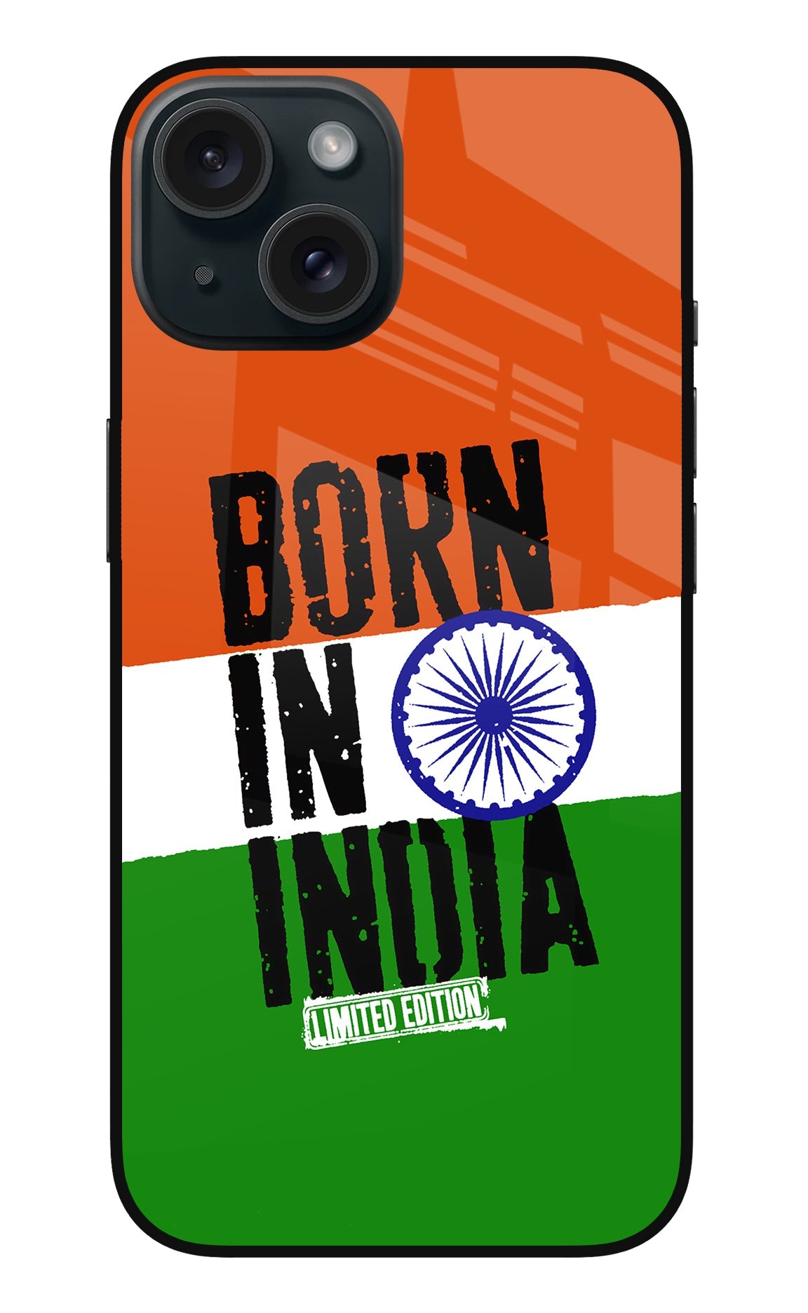 Born in India iPhone 15 Glass Case