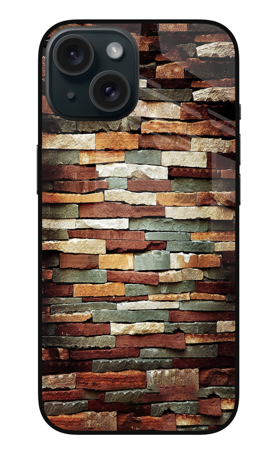 Bricks Pattern iPhone 15 Glass Case