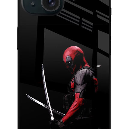 Deadpool iPhone 15 Glass Case Back Cover by Casekaro
