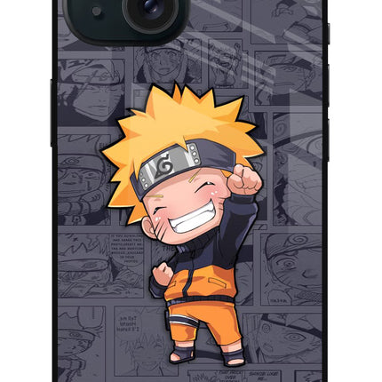Chota Naruto iPhone 15 Glass Case Back Cover by Casekaro