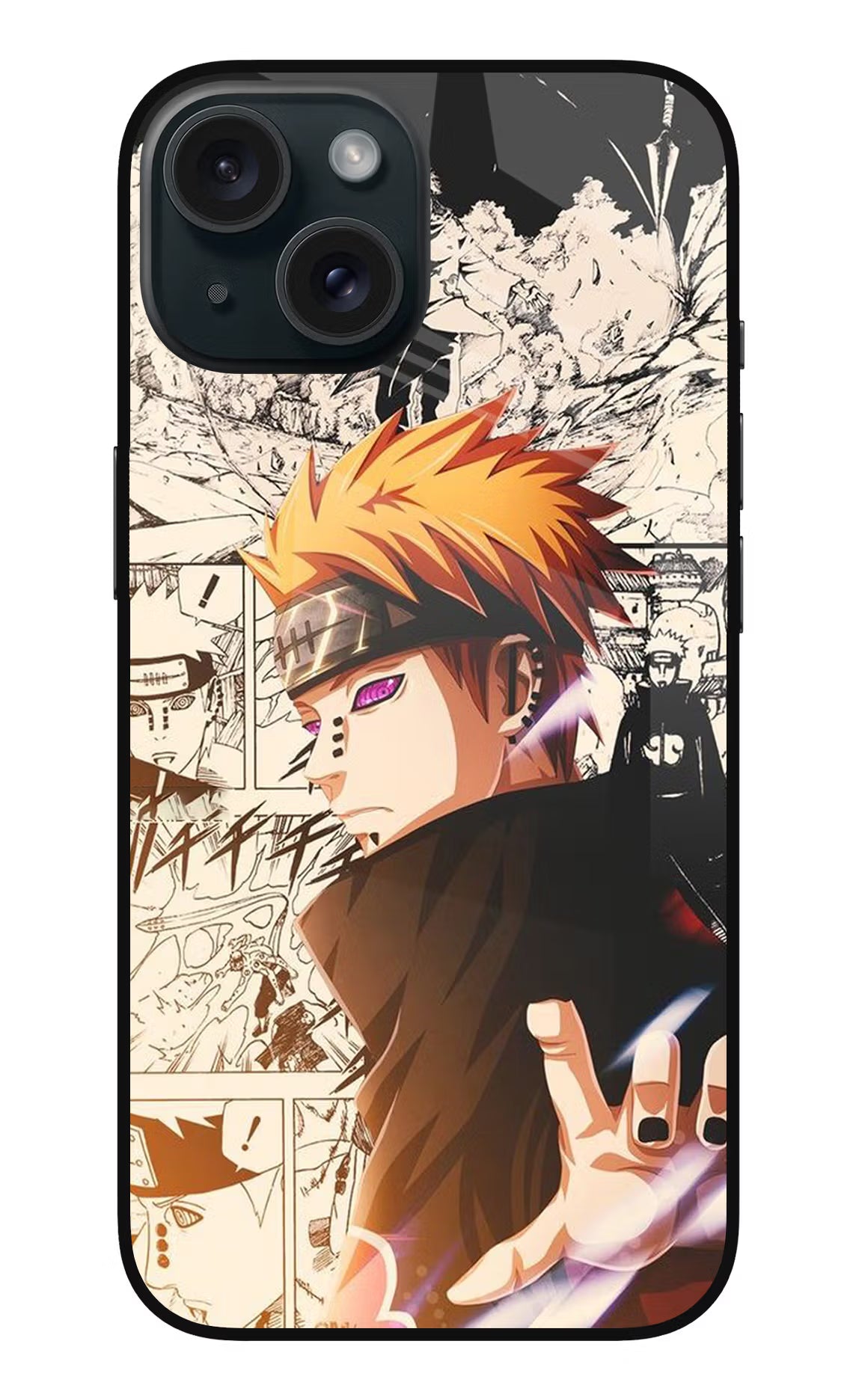 Pain Anime iPhone 15 Glass Case Back Cover by Casekaro