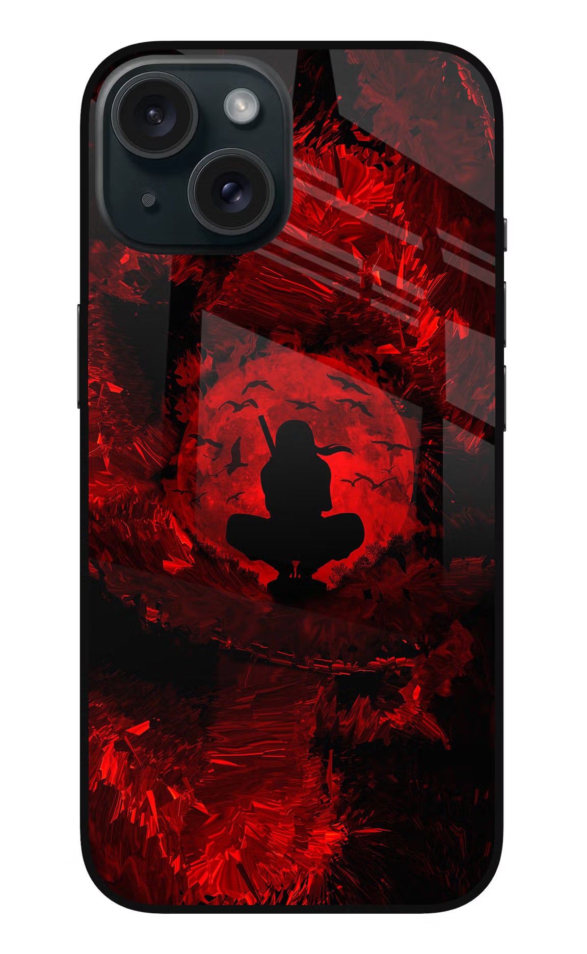 Itachi Uchiha iPhone 15 Glass Case Back Cover by Casekaro