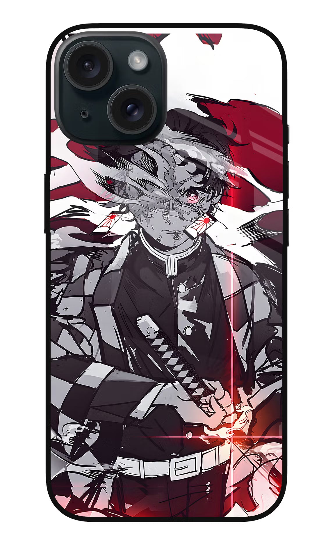 Demon Slayer iPhone 15 Glass Case Back Cover by Casekaro