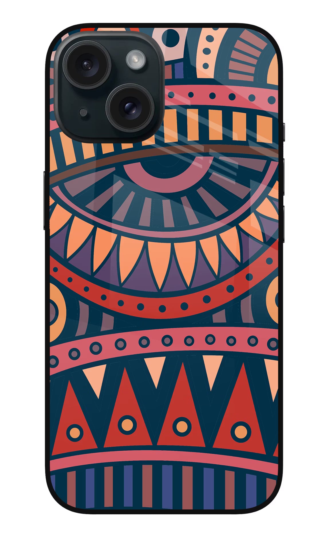 African Culture Design iPhone 15 Glass Case Back Cover by Casekaro