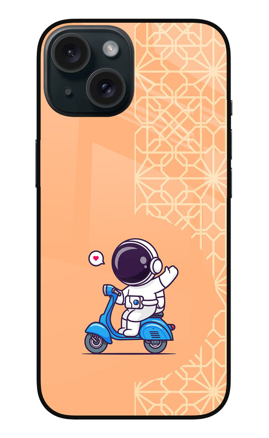 Cute Astronaut Riding iPhone 15 Glass Case