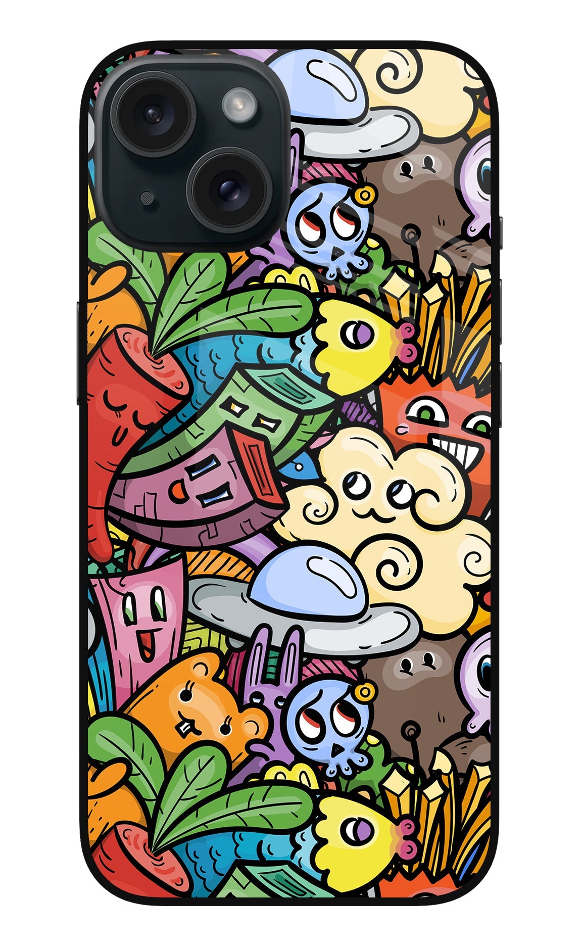 Veggie Doodle iPhone 15 Back Cover