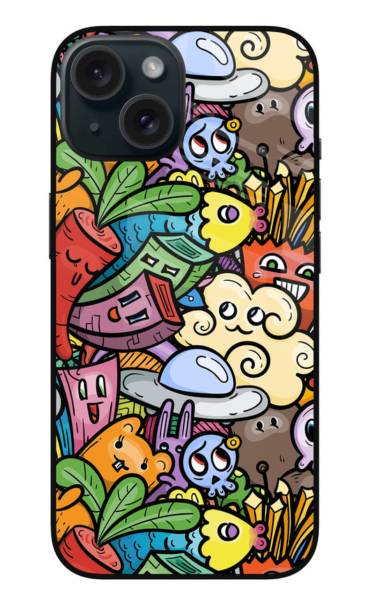 Veggie Doodle iPhone 15 Glass Case