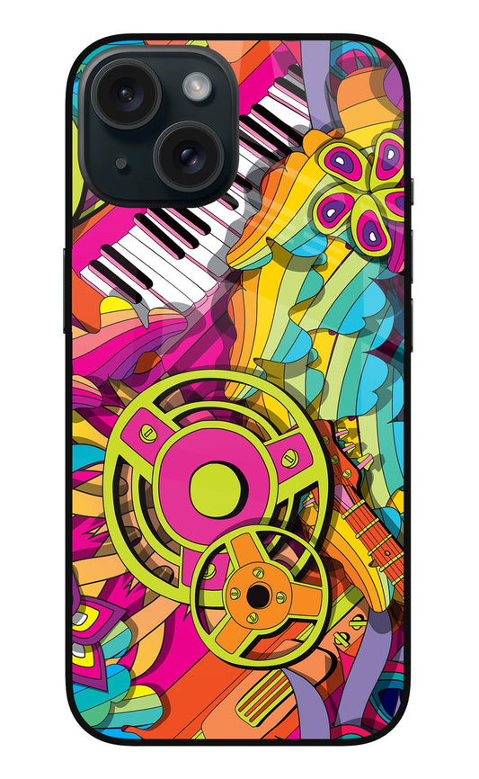 Music Doodle iPhone 15 Glass Case