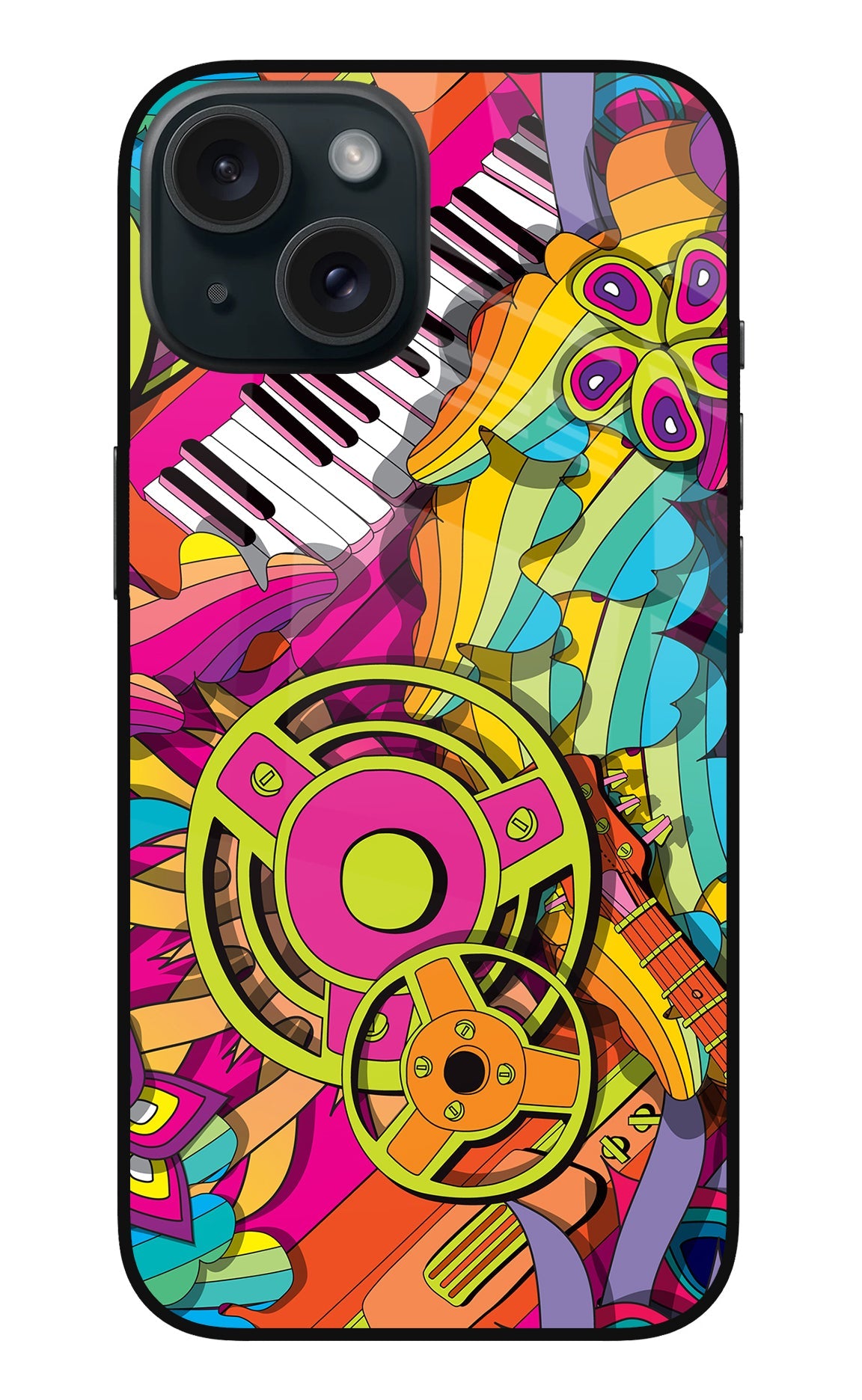 Music Doodle iPhone 15 Back Cover