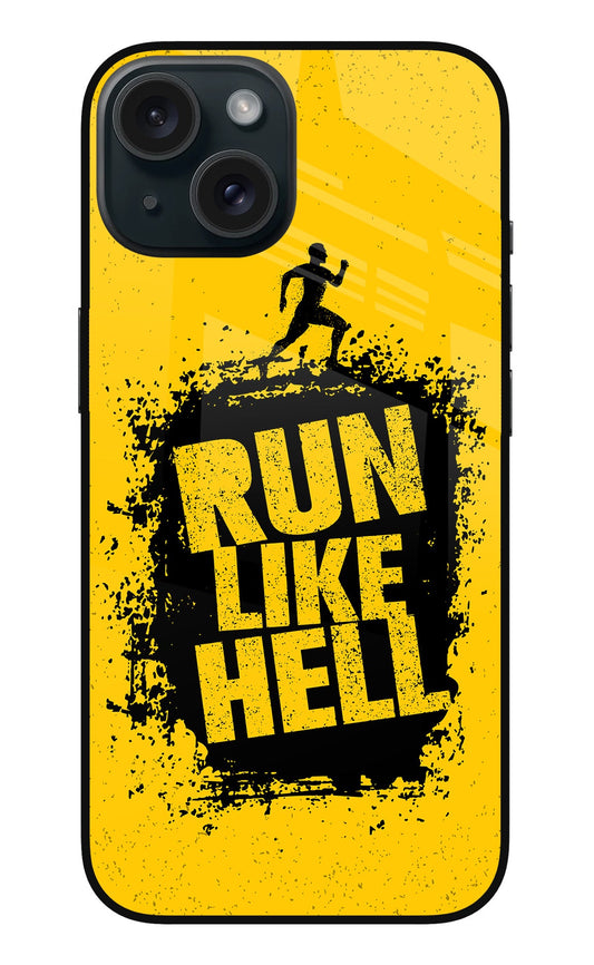 Run Like Hell iPhone 15 Glass Case