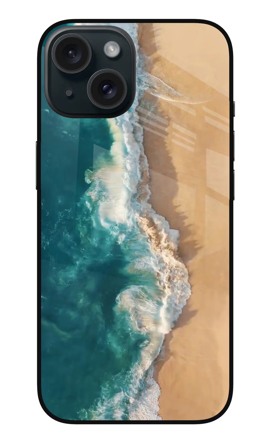 Ocean Beach iPhone 15 Glass Case Back Cover by Casekaro
