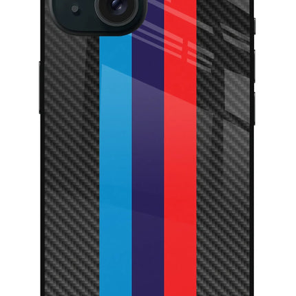 BMW Stripes Pattern iPhone 15 Glass Case
