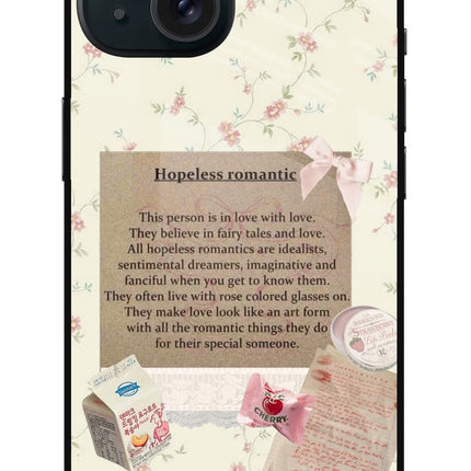 Hopeless Romantic iPhone 15 Glass Case