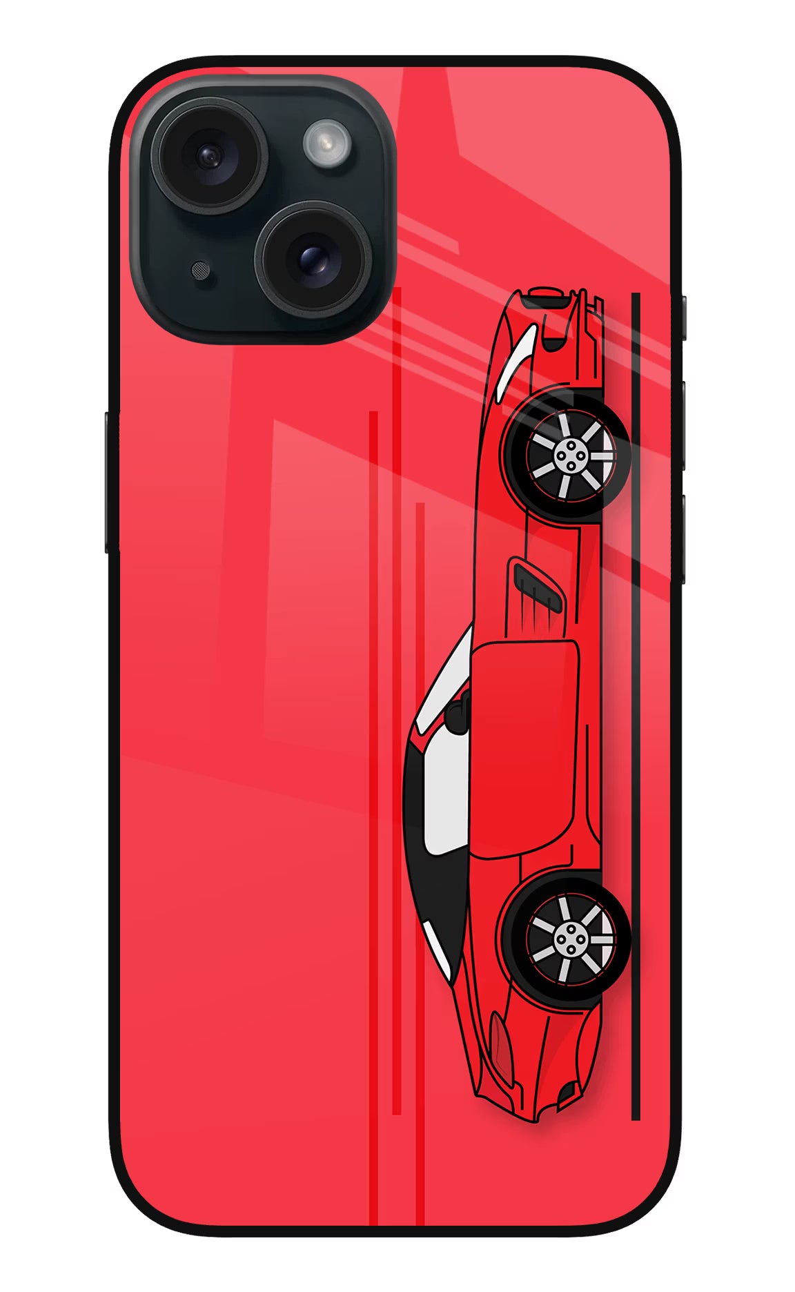 Red Velocity iPhone 15 Glass Case