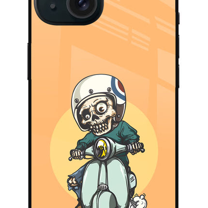 Undead Biker iPhone 15 Glass Case