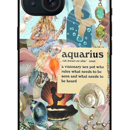 Aquarius Zodiac iPhone 15 Glass Case
