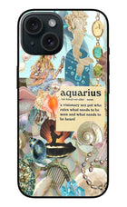 Aquarius Zodiac iPhone 15 Glass Case