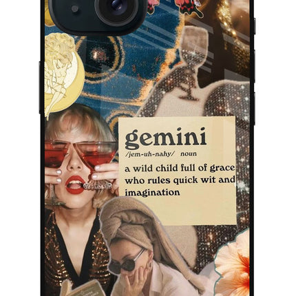 Gemini Zodiac iPhone 15 Glass Case