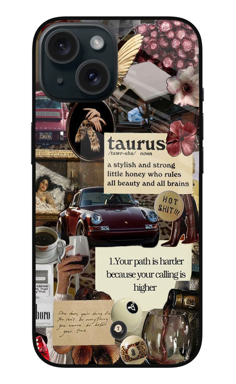 Taurus Zodiac iPhone 15 Glass Case