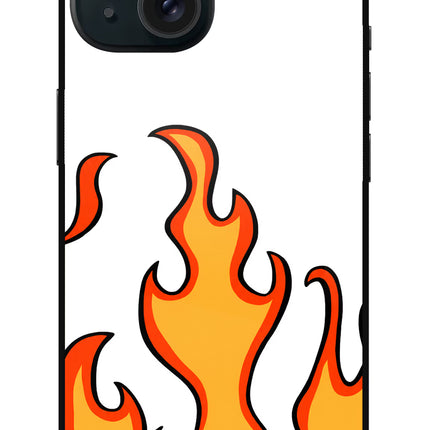 Fired Up – White iPhone 15 Glass Case