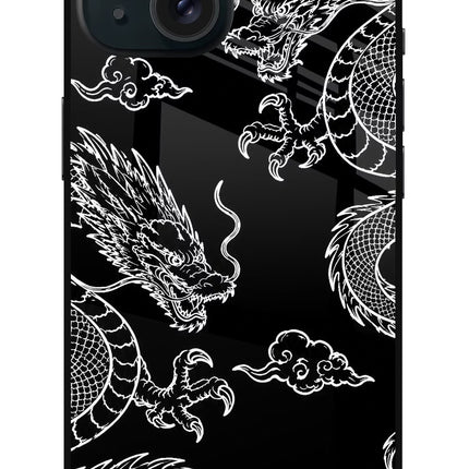 Twin Dragons iPhone 15 Glass Case