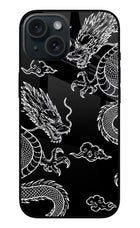 Twin Dragons iPhone 15 Glass Case