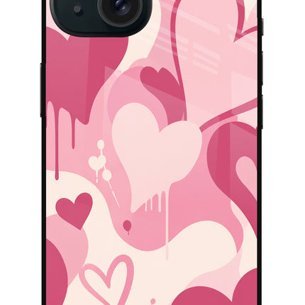 Hearty case iPhone 15 Glass Case Back Cover by Casekaro