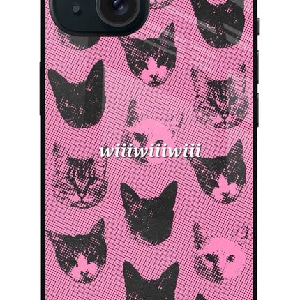 Pink Cats iPhone 15 Glass Case