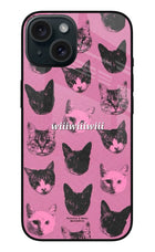 Pink Cats iPhone 15 Glass Case