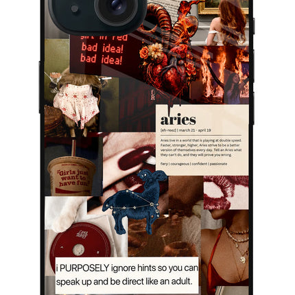 Zodiac Aries iPhone 15 Glass Case