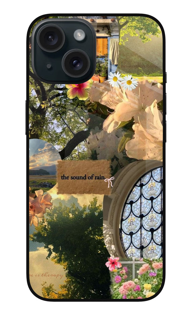 Rain iPhone 15 Glass Case