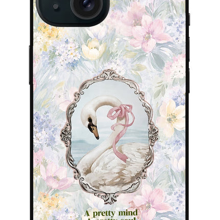Pretty Mind Pretty Soul iPhone 15 Glass Case Back Cover by Casekaro