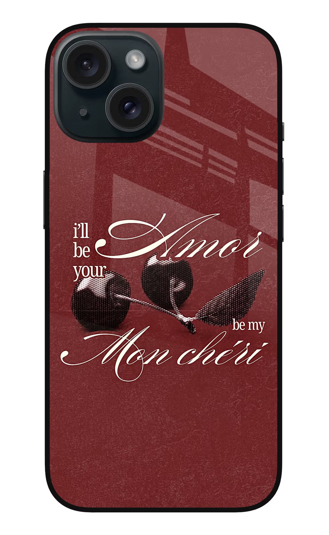 Velvet Cherry iPhone 15 Glass Case