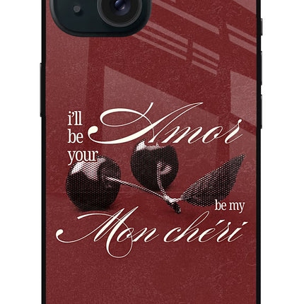 Velvet Cherry iPhone 15 Glass Case Back Cover by Casekaro