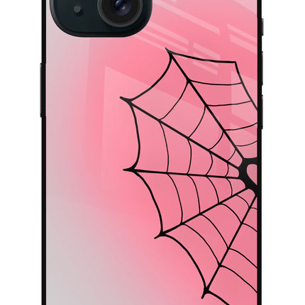 Pink Web iPhone 15 Glass Case